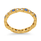 Art Deco Eternity Wedding Band Ring Round 925 Sterling Silver