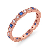 Art Deco Eternity Wedding Band Ring Round 925 Sterling Silver