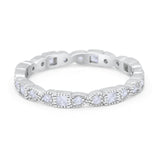 Art Deco Eternity Wedding Band Ring 925 Sterling Silver