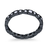 Art Deco Eternity Wedding Band Ring Round 925 Sterling Silver