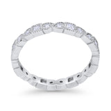 Art Deco Eternity Wedding Band Ring 925 Sterling Silver