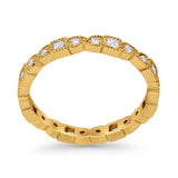 Art Deco Eternity Wedding Band Ring Round 925 Sterling Silver