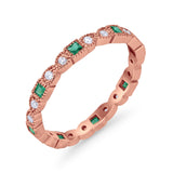 Art Deco Eternity Wedding Band Ring Round 925 Sterling Silver