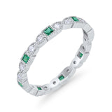 Art Deco Eternity Wedding Band Ring 925 Sterling Silver