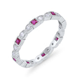 Art Deco Eternity Wedding Band Ring 925 Sterling Silver