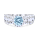 Vintage Style Engagement Bridal Ring Simulated Cubic Zirconia 925 Sterling Silver