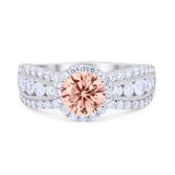 Vintage Style Engagement Bridal Ring Simulated Cubic Zirconia 925 Sterling Silver