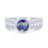 Vintage Style Engagement Bridal Ring Simulated Cubic Zirconia 925 Sterling Silver