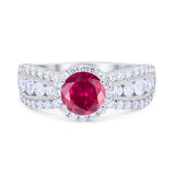 Vintage Style Engagement Bridal Ring Simulated Cubic Zirconia 925 Sterling Silver