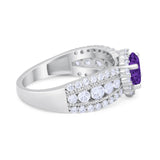 Vintage Style Engagement Bridal Ring Simulated Cubic Zirconia 925 Sterling Silver
