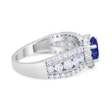 Vintage Style Engagement Bridal Ring Simulated Cubic Zirconia 925 Sterling Silver