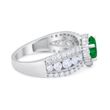 Vintage Style Engagement Bridal Ring Simulated Cubic Zirconia 925 Sterling Silver
