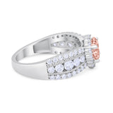 Vintage Style Engagement Bridal Ring Simulated Cubic Zirconia 925 Sterling Silver