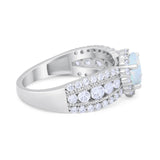 Vintage Style Engagement Bridal Ring Simulated Cubic Zirconia 925 Sterling Silver