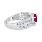 Vintage Style Engagement Bridal Ring Simulated Cubic Zirconia 925 Sterling Silver