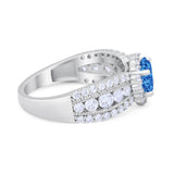 Vintage Style Engagement Bridal Ring Simulated Cubic Zirconia 925 Sterling Silver