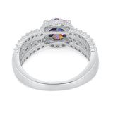 Vintage Style Engagement Bridal Ring Simulated Cubic Zirconia 925 Sterling Silver