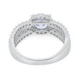 Vintage Style Engagement Bridal Ring Simulated Cubic Zirconia 925 Sterling Silver
