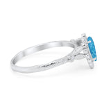 Teardrop Art Deco Engagement Ring Simulated Cubic Zirconia 925 Sterling Silver