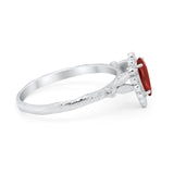 Teardrop Art Deco Engagement Ring Simulated Cubic Zirconia 925 Sterling Silver