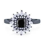 Cushion Cut Halo Engagement Bridal Ring Pear Round Cubic Zirconia 925 Sterling Silver