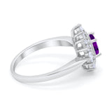 Cushion Cut Halo Engagement Bridal Ring Pear Round Cubic Zirconia 925 Sterling Silver