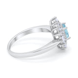 Cushion Cut Halo Engagement Bridal Ring Pear Round Cubic Zirconia 925 Sterling Silver
