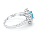 Cushion Cut Halo Engagement Bridal Ring Pear Round Cubic Zirconia 925 Sterling Silver