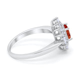 Cushion Cut Halo Engagement Bridal Ring Pear Round Cubic Zirconia 925 Sterling Silver