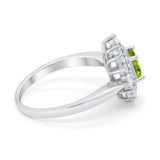 Cushion Cut Halo Engagement Bridal Ring Pear Round Cubic Zirconia 925 Sterling Silver