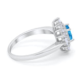 Cushion Cut Halo Engagement Bridal Ring Pear Round Cubic Zirconia 925 Sterling Silver