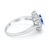 Cushion Cut Halo Engagement Bridal Ring Pear Round Cubic Zirconia 925 Sterling Silver
