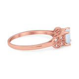 Art Deco Flower Style Wedding Engagement Bridal Ring Round Simulated Cubic Zirconia  925 Sterling Silver