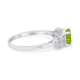 Art Deco Flower Style Wedding Engagement Bridal Ring Round Simulated Cubic Zirconia  925 Sterling Silver