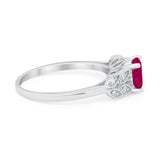Art Deco Flower Style Wedding Engagement Bridal Ring Round Simulated Cubic Zirconia  925 Sterling Silver