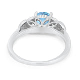 Art Deco Flower Style Wedding Engagement Bridal Ring Round Simulated Cubic Zirconia  925 Sterling Silver