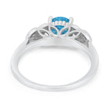 Art Deco Flower Style Wedding Engagement Bridal Ring Round Simulated Cubic Zirconia  925 Sterling Silver