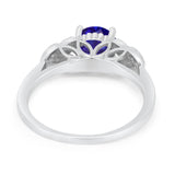 Art Deco Flower Style Wedding Engagement Bridal Ring Round Simulated Cubic Zirconia  925 Sterling Silver