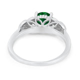 Art Deco Flower Style Wedding Engagement Bridal Ring Round Simulated Cubic Zirconia  925 Sterling Silver