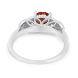 Art Deco Flower Style Wedding Engagement Bridal Ring Round Simulated Cubic Zirconia  925 Sterling Silver