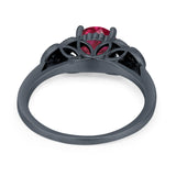 Art Deco Flower Style Wedding Engagement Bridal Ring Round Simulated Cubic Zirconia  925 Sterling Silver