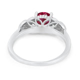 Art Deco Flower Style Wedding Engagement Bridal Ring Round Simulated Cubic Zirconia  925 Sterling Silver