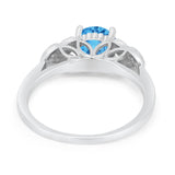 Art Deco Flower Style Wedding Engagement Bridal Ring Round Simulated Cubic Zirconia  925 Sterling Silver