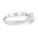 Art Deco Engagement Bridal Ring Simulated Cubic Zirconia 925 Sterling Silver