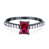 Vintage Style Radiant Cut Wedding Engagement Ring Cubic Zirconia 925 Sterling Silver