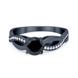 Infinity Shank Wedding Ring Round Simulated Cubic Zirconia 925 Sterling Silver