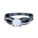 Infinity Shank Wedding Ring Round Simulated Cubic Zirconia 925 Sterling Silver
