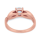 Infinity Shank Wedding Ring Round Simulated Cubic Zirconia 925 Sterling Silver