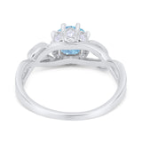 Floral Infnity Shank Wedding Engaement Ring Round Cubic Zirconia 925 Sterling Silver