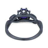 Floral Infnity Shank Engaement Ring Round Cubic Zirconia 925 Sterling Silver (7mm)
